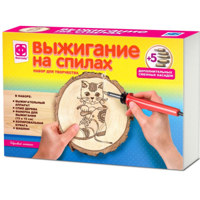 Набор для выжигания на спилах Игривый котенок Фантазер 371105 1